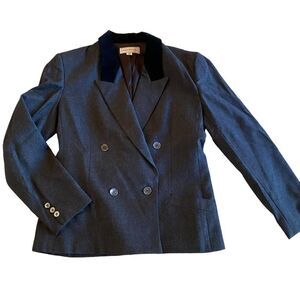 EUC Jones New York Wool Double Breasted Blazer with Velvet Collar